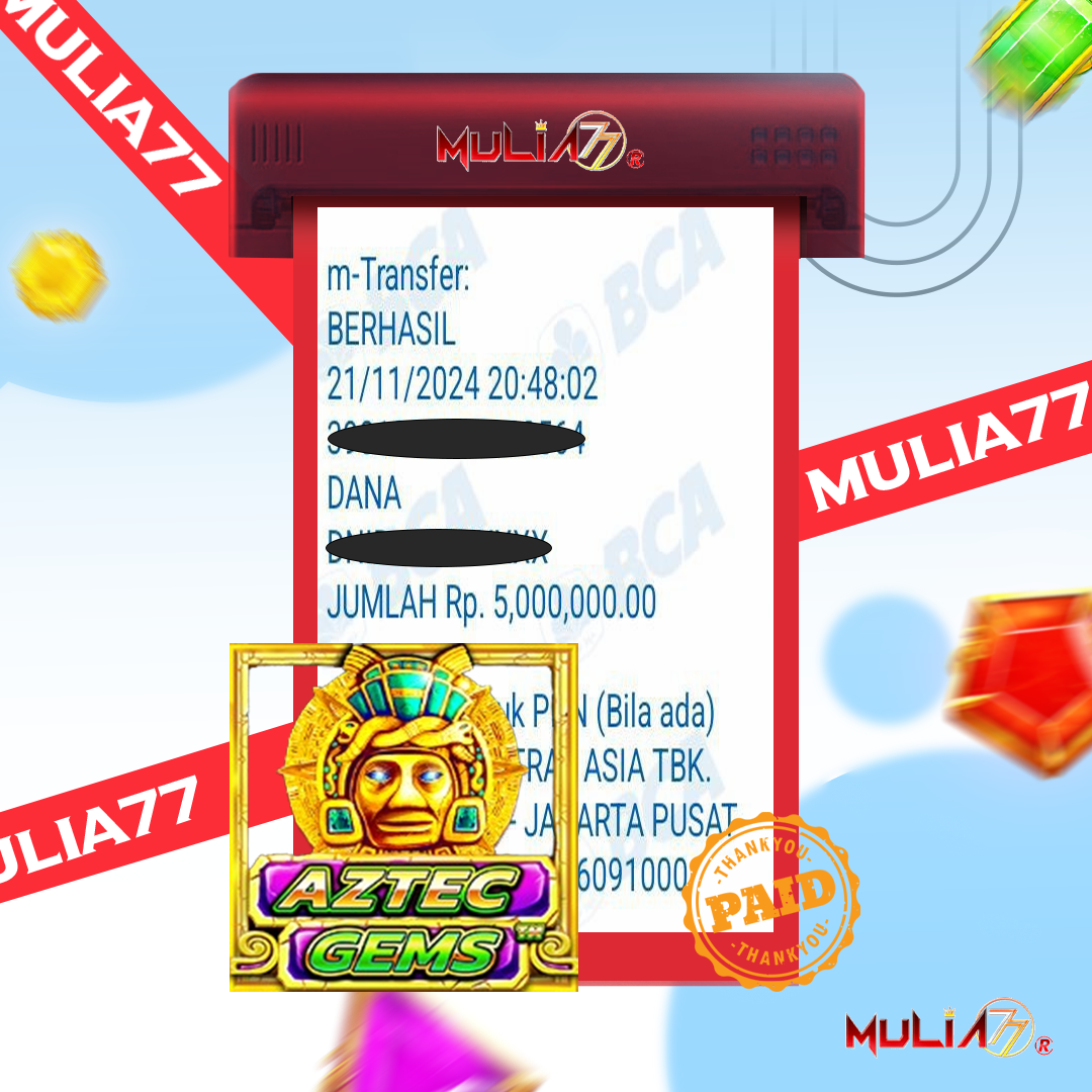Menang Jackpot Slot Online Gacor MULIA77 Resmi Rp 5.000.000
