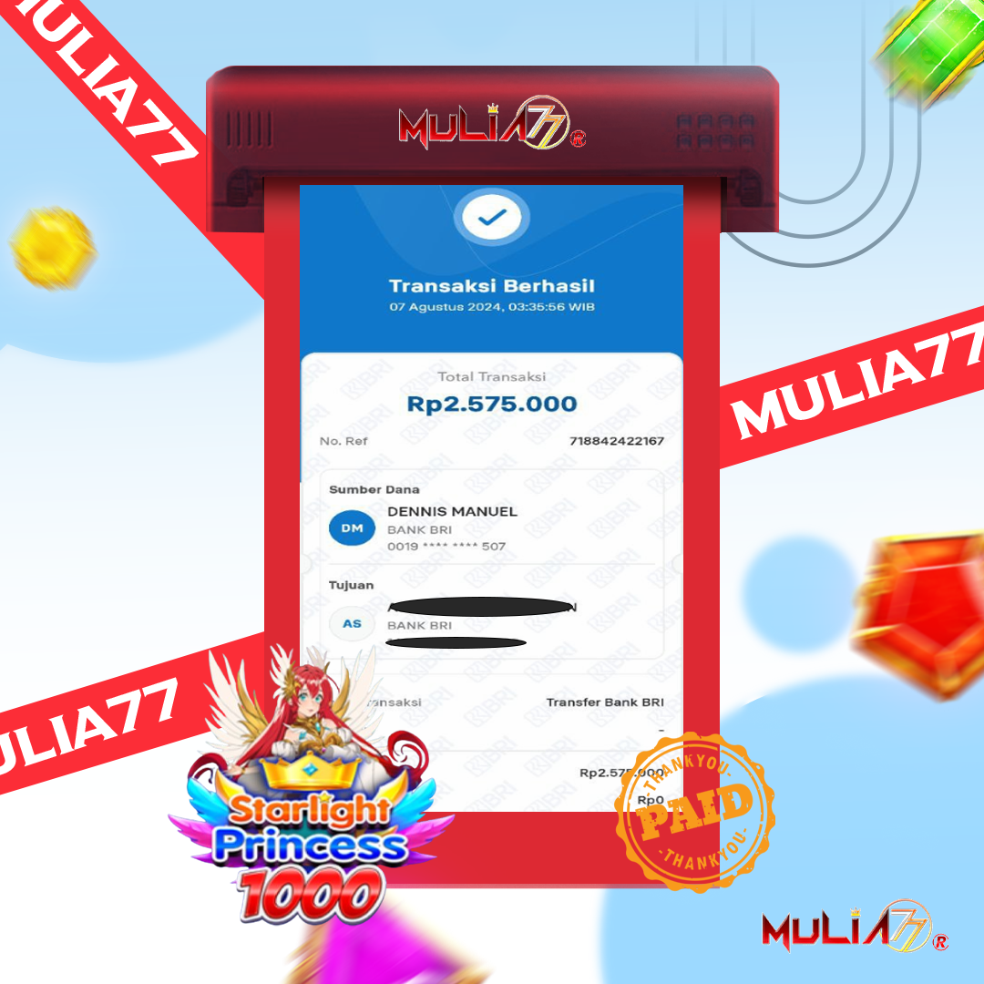 Menang Jackpot Slot Online Gacor MULIA77 Resmi Rp 2.575.000