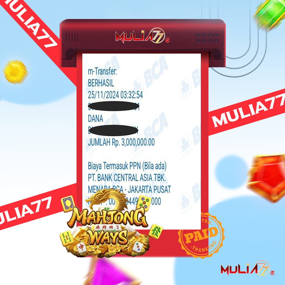 Menang Jackpot Slot Online Gacor MULIA77 Resmi Rp 3.000.000
