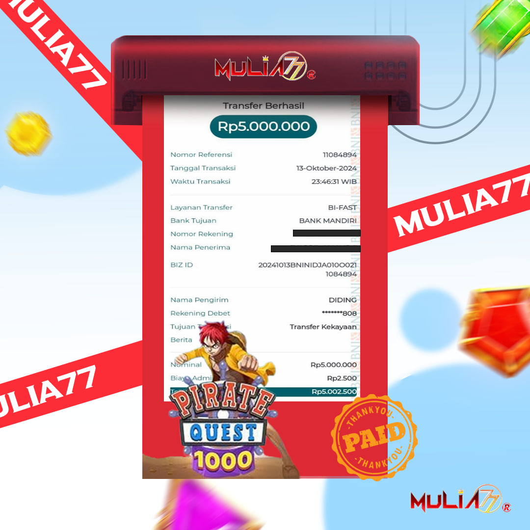 Menang Jackpot Slot Online Gacor MULIA77 Resmi Rp 5.000.000