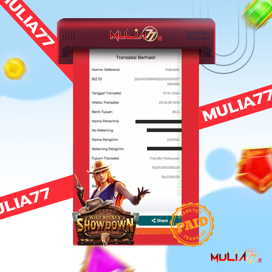 Menang Jackpot Slot Online Gacor MULIA77 Resmi Rp 33.000.000