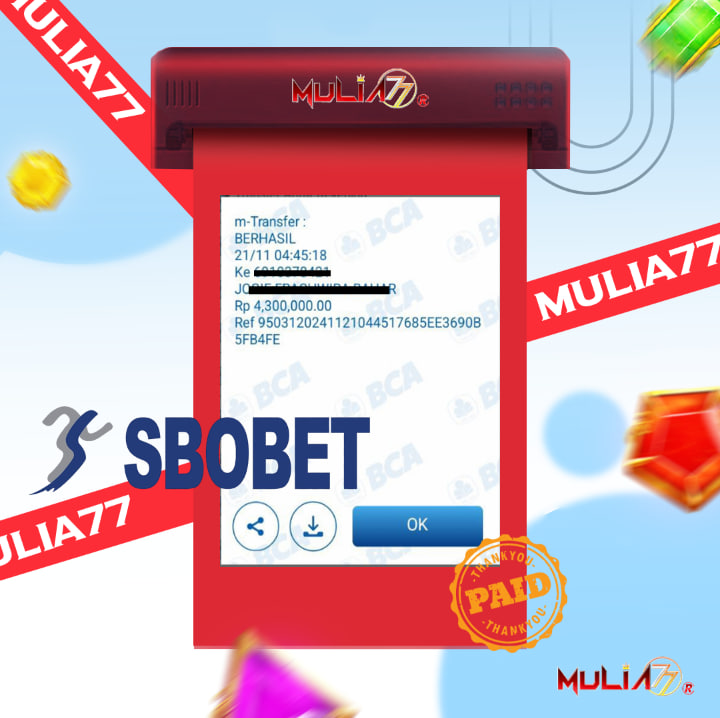 Menang Jackpot SBOBET MULIA77 Resmi Rp 4.300.000