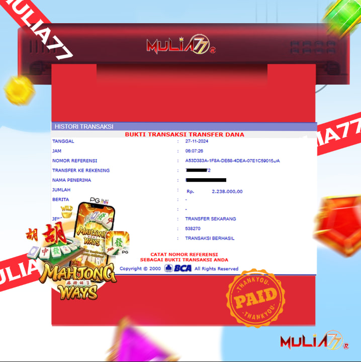 Menang Jackpot Slot Online Gacor MULIA77 Resmi Rp 2.238.000