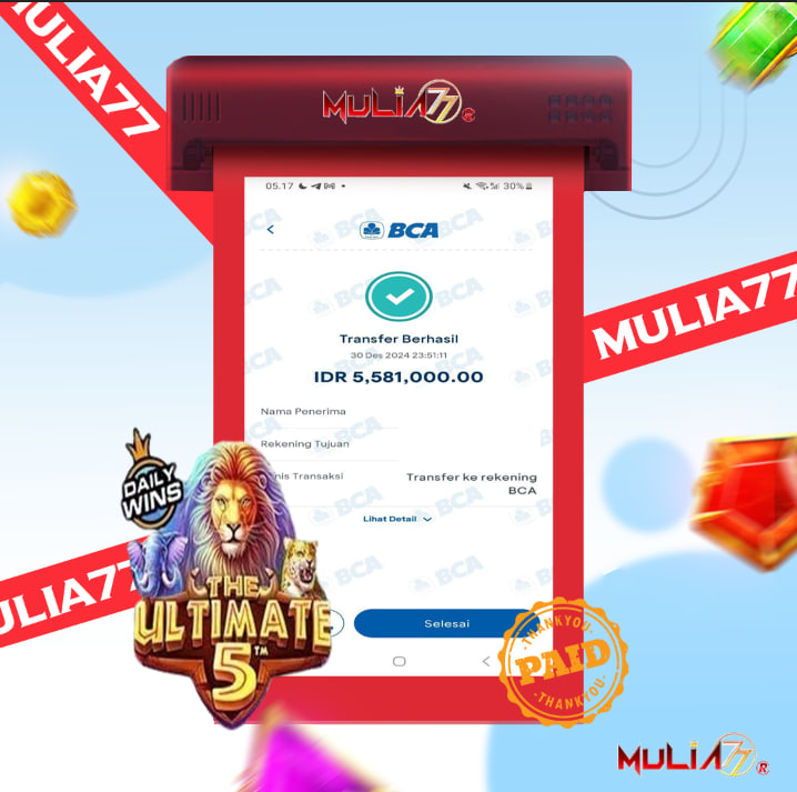 Menang Jackpot Slot Online Gacor MULIA77 Resmi Rp 5.581.000