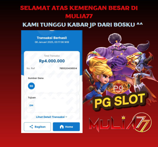 Menang Jackpot Slot Online Gacor MULIA77 Resmi Rp 4.000.000