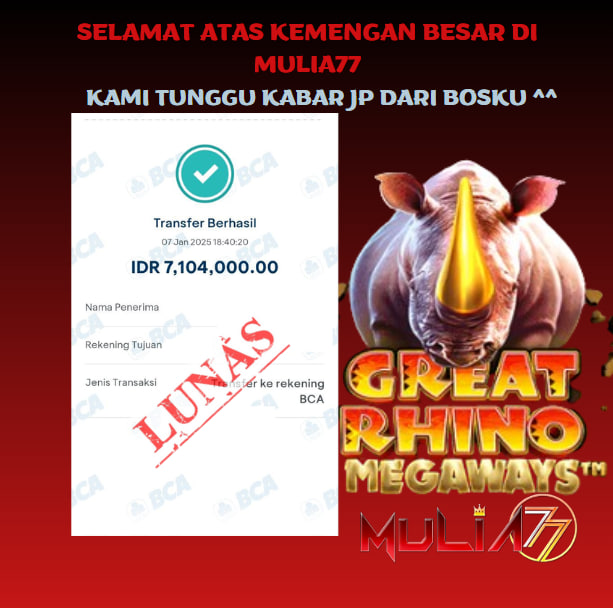Menang Jackpot Slot Online Gacor MULIA77 Resmi Rp 7.104.000