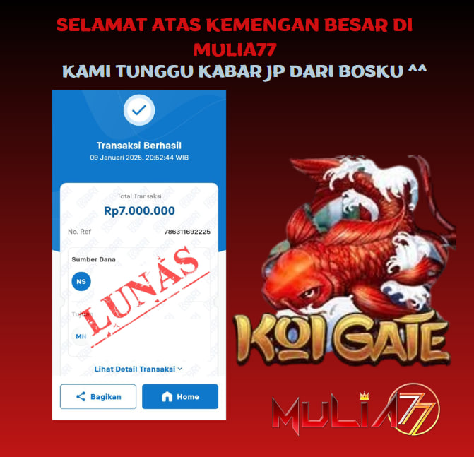 Menang Jackpot Slot Online Gacor MULIA77 Resmi Rp 7.000.000