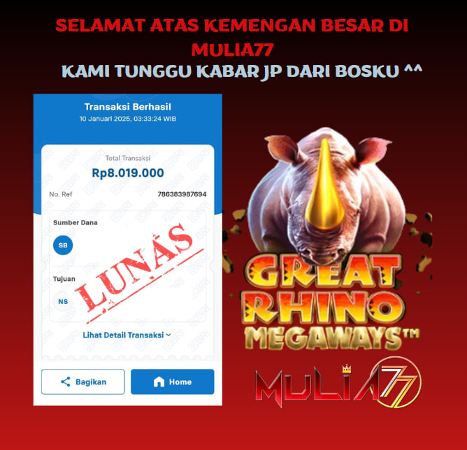 Menang Jackpot Slot Online Gacor MULIA77 Resmi Rp 8.019.000