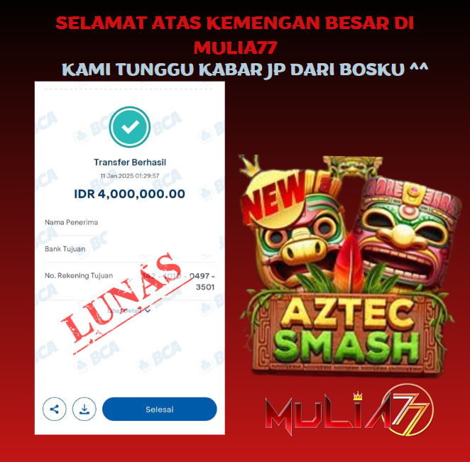 Menang Jackpot Slot Online Gacor MULIA77 Resmi Rp 4.000.000