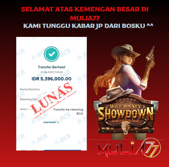 Menang Jackpot Slot Online Gacor MULIA77 Resmi Rp5.396.000