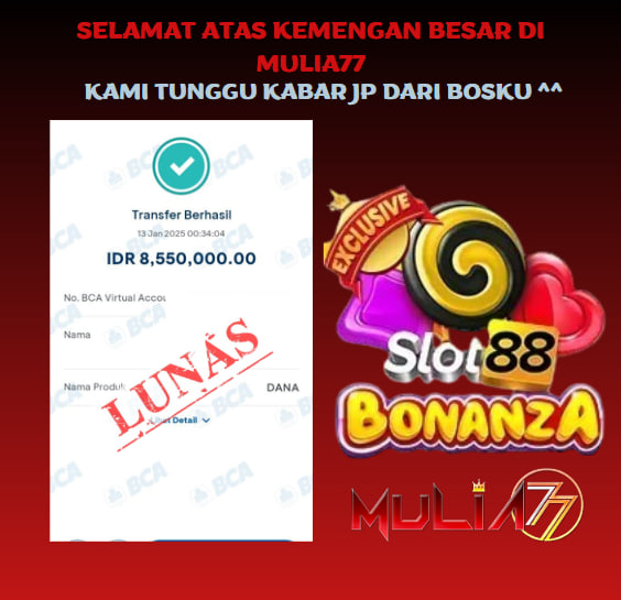 Menang Jackpot Slot Online Gacor MULIA77 Resmi Rp 8.550.000