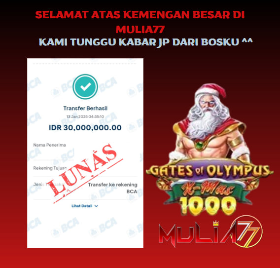 Menang Jackpot Slot Online Gacor MULIA77 Resmi Rp 30.000.000