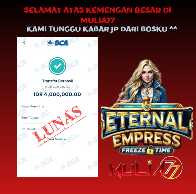 Menang Jackpot Slot Online Gacor MULIA77 Resmi Rp 4.000.000