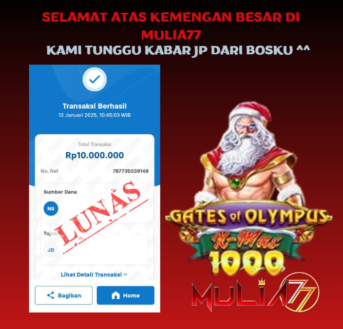 Menang Jackpot Slot Online Gacor MULIA77 Resmi Rp 10.000.000