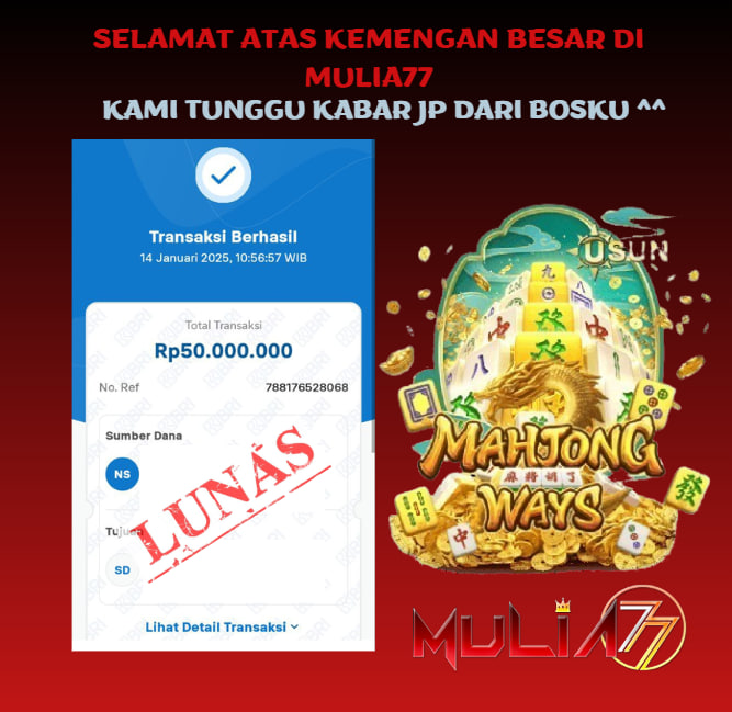 Menang Jackpot Slot Online Gacor MULIA77 Resmi Rp 50.000.000