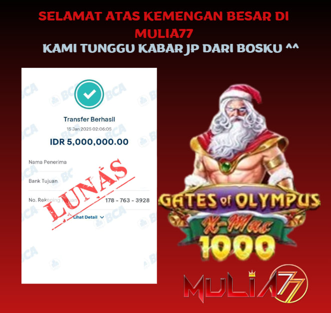 Menang Jackpot Slot Online Gacor MULIA77 Resmi Rp 5.000.000