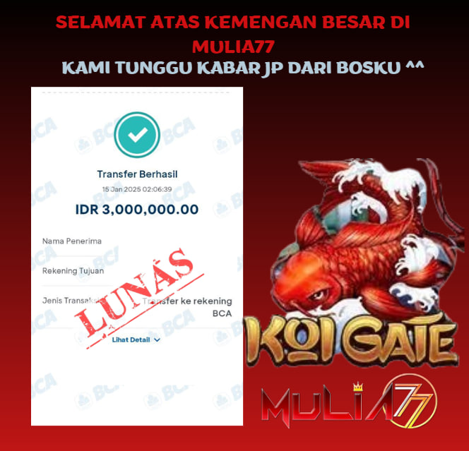 Menang Jackpot Slot Online Gacor MULIA77 Resmi Rp 3.000.000