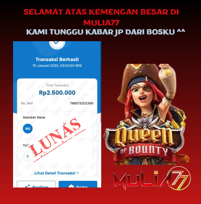 Menang Jackpot Slot Online Gacor MULIA77 Resmi Rp 2.500.000