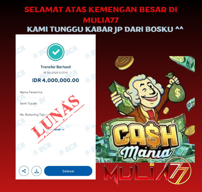 Menang Jackpot Slot Online Gacor MULIA77 Resmi Rp 4.000.000
