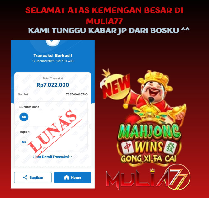 Menang Jackpot Slot Online Gacor MULIA77 Resmi Rp 7.022.000