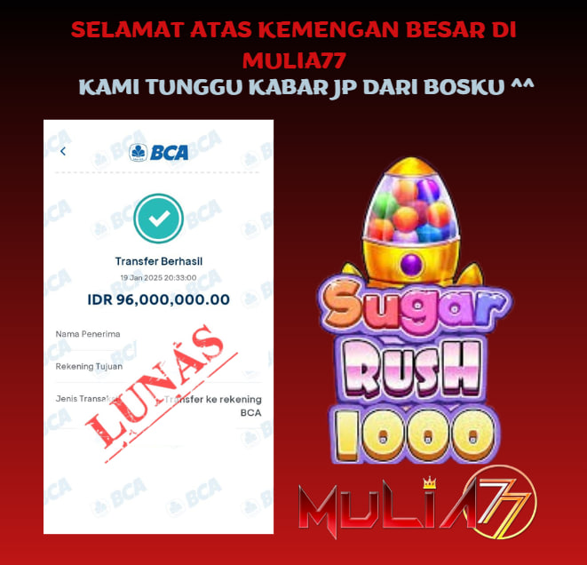 Menang Jackpot Slot Online Gacor MULIA77 Resmi Rp 96.000.000
