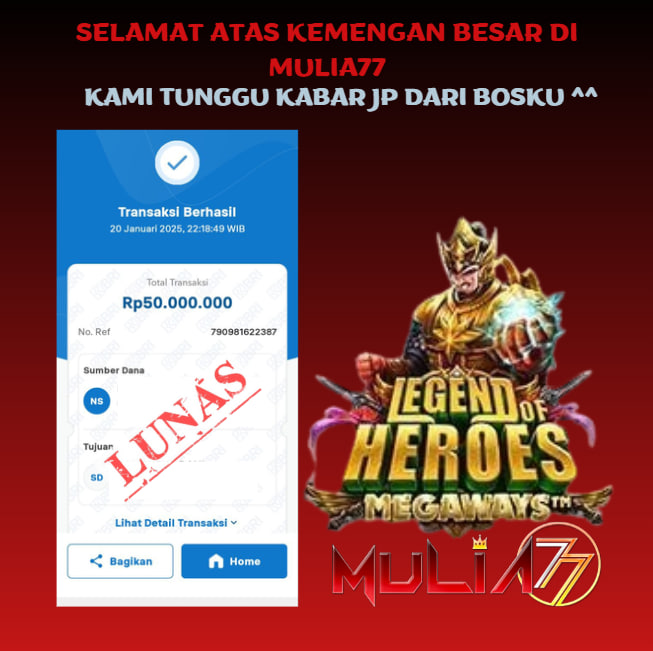 Menang Jackpot Slot Online Gacor MULIA77 Resmi Rp 50.000.000