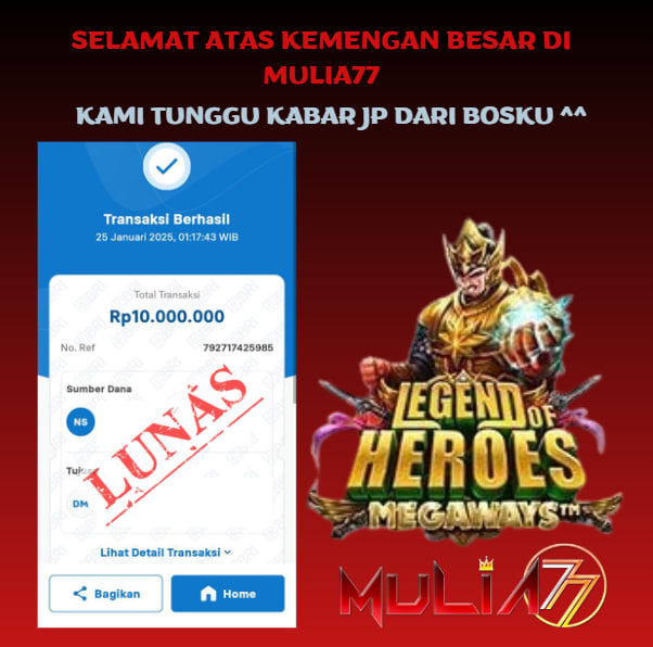 Menang Jackpot Slot Online Gacor MULIA77 Resmi Rp 10.000.000