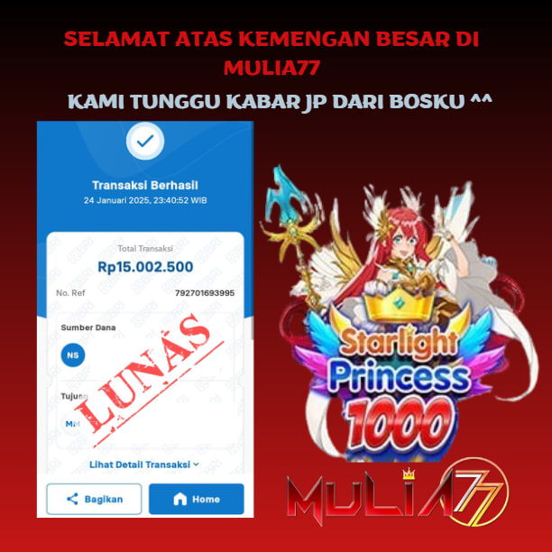 Menang Jackpot Slot Online Gacor MULIA77 Resmi Rp 15.000.000