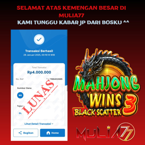 Menang Jackpot Slot Online Gacor MULIA77 Resmi Rp 4.000.000