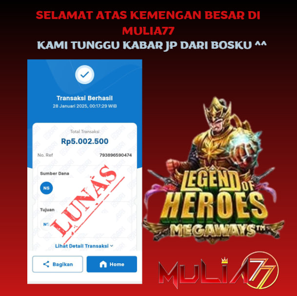 Menang Jackpot Slot Online Gacor MULIA77 Resmi Rp 5.000.000