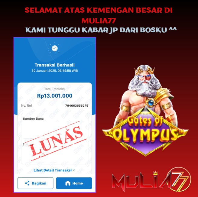 Menang Jackpot Slot Online Gacor MULIA77 Resmi Rp 13.001.000