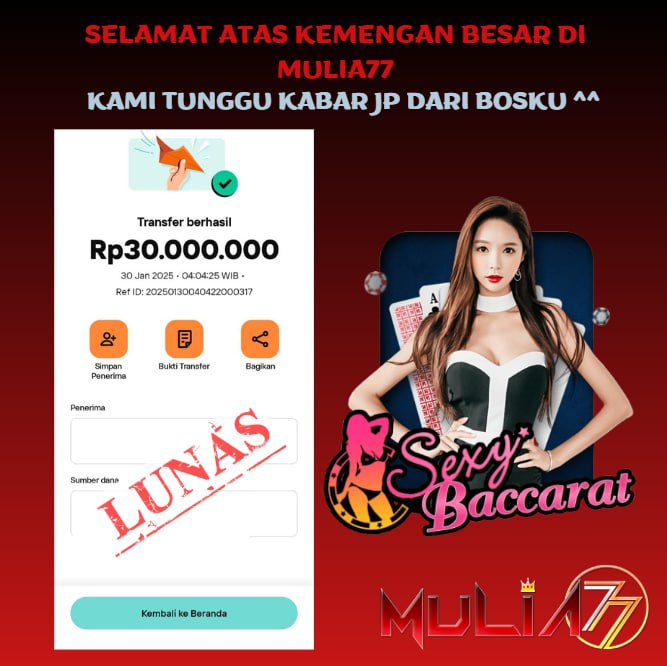 Menang Jackpot Slot Online Gacor MULIA77 Resmi Rp 30.000.000