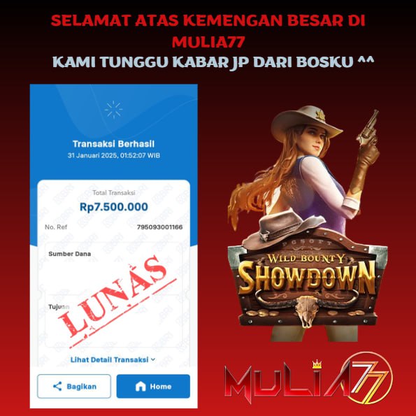 Menang Jackpot Slot Online Gacor MULIA77 Resmi Rp 7.500.000