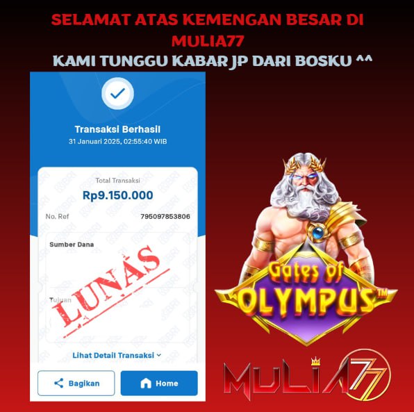 Menang Jackpot Slot Online Gacor MULIA77 Resmi Rp 9.150.000