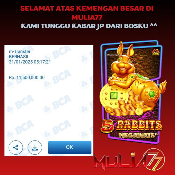 Menang Jackpot Slot Online Gacor MULIA77 Resmi Rp 11.500.000