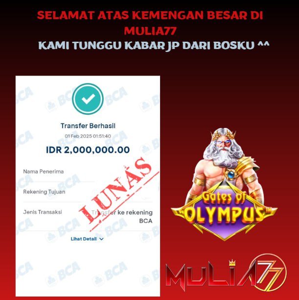 Menang Jackpot Slot Online Gacor MULIA77 Resmi Rp 2.000.000