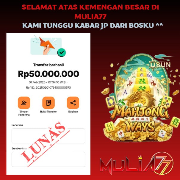 Menang Jackpot Slot Online Gacor MULIA77 Resmi Rp 50.000.000