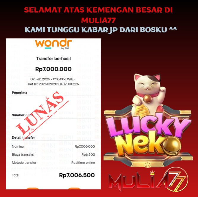 Menang Jackpot Slot Online Gacor MULIA77 Resmi Rp 7.000.000