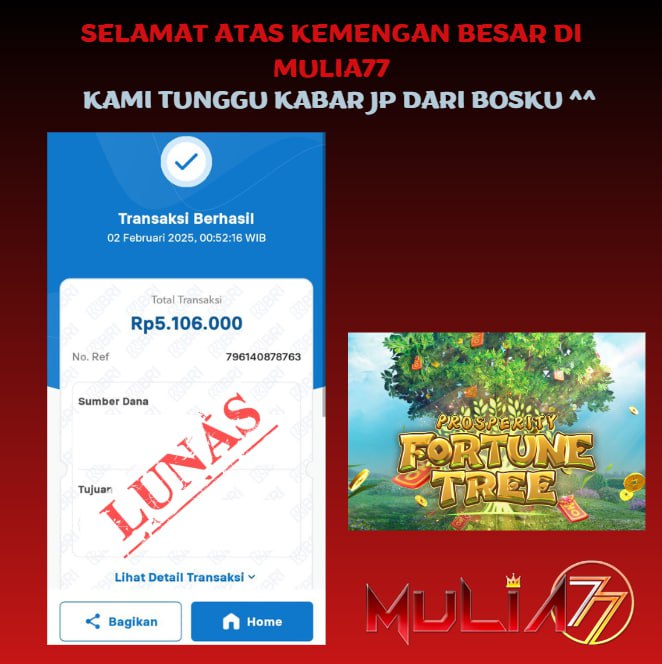 Menang Jackpot Slot Online Gacor MULIA77 Resmi Rp 5.106.000