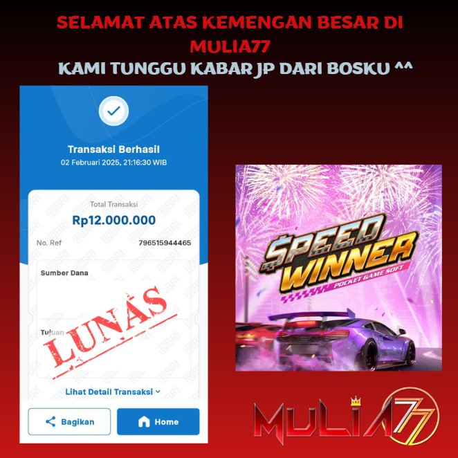 Menang Jackpot Slot Online Gacor MULIA77 Resmi Rp 12.000.000