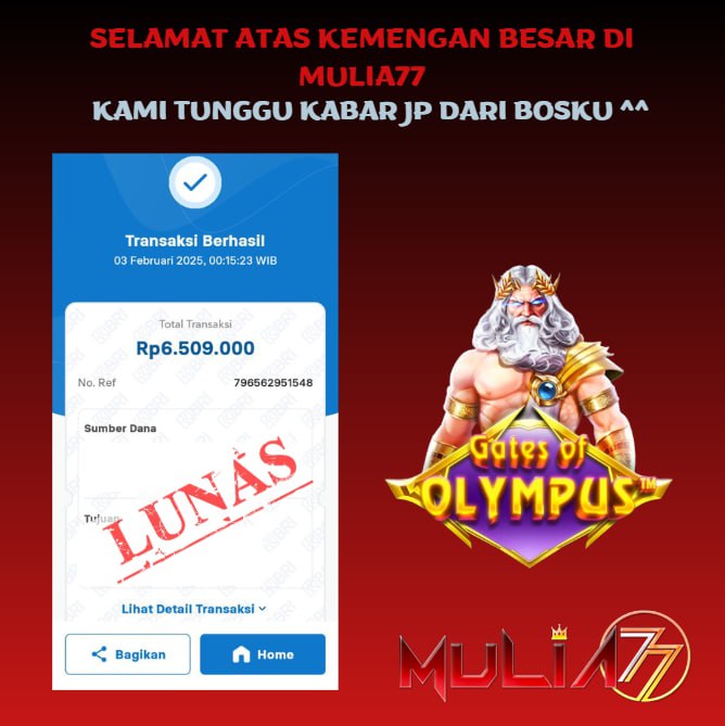 Menang Jackpot Slot Online Gacor MULIA77 Resmi Rp 6.509.000