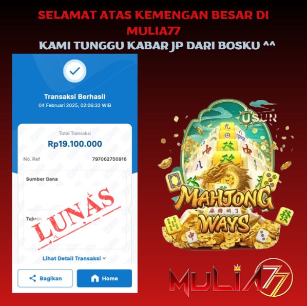 Menang Jackpot Slot Online Gacor MULIA77 Resmi Rp 19.100.000