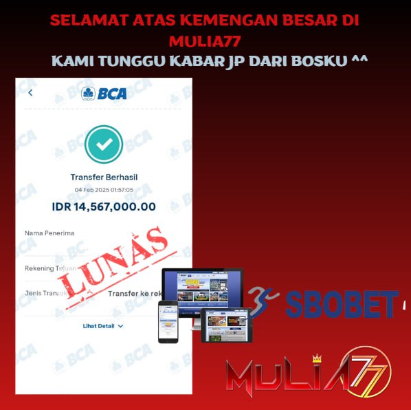 Menang Jackpot Slot Online Gacor MULIA77 Resmi Rp 14.567.000
