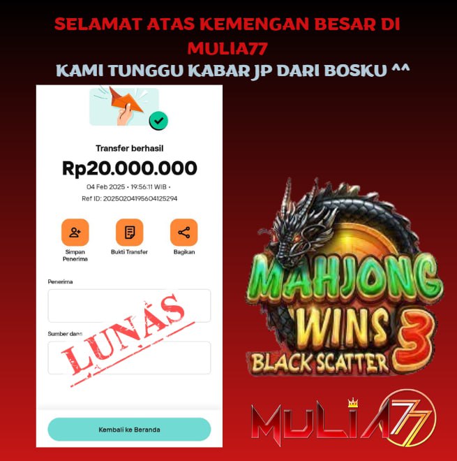 Menang Jackpot Slot Online Gacor MULIA77 Resmi Rp 20.000.000