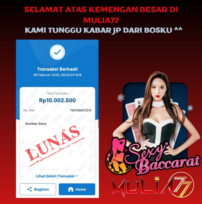 Menang Jackpot Slot Online Gacor MULIA77 Resmi Rp 10.002.500