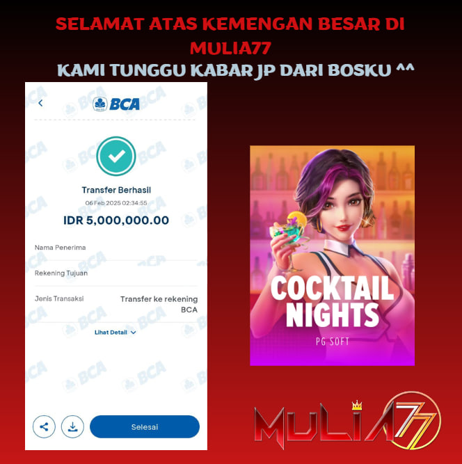 Menang Jackpot Slot Online Gacor MULIA77 Resmi Rp 5.000.000