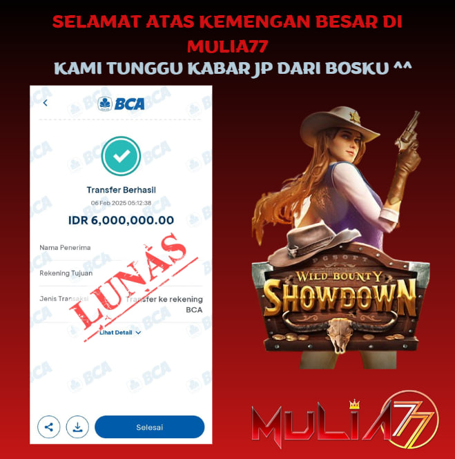 Menang Jackpot Slot Online Gacor MULIA77 Resmi Rp 6.000.000