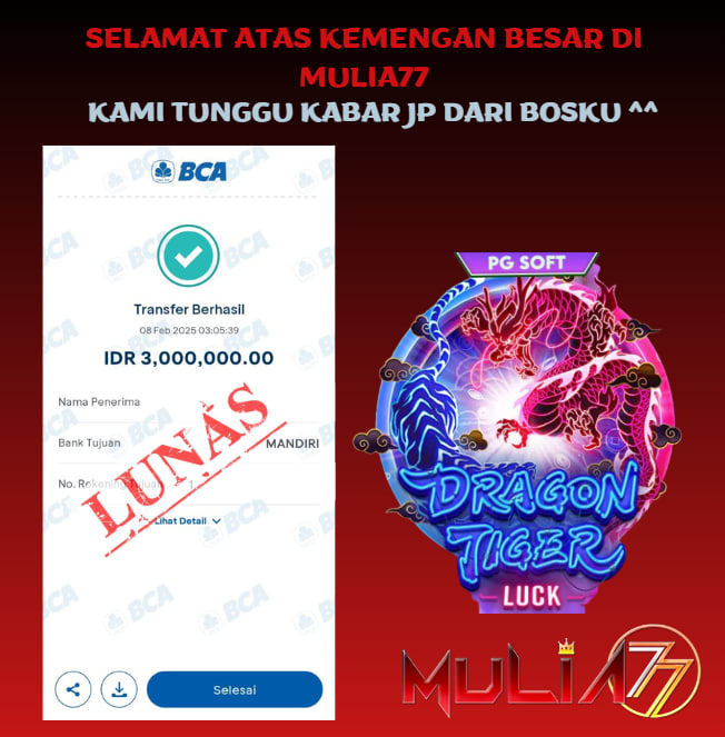 Menang Jackpot Slot Online Gacor MULIA77 Resmi Rp 3.000.000