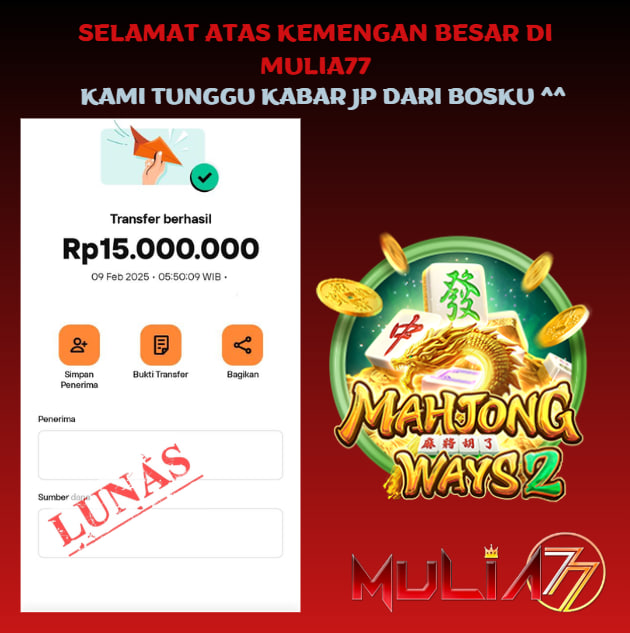 Menang Jackpot Slot Online Gacor MULIA77 Resmi Rp 15.000.000