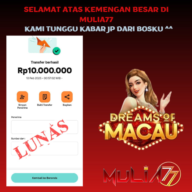 Menang Jackpot Slot Online Gacor MULIA77 Resmi Rp 10.000.000
